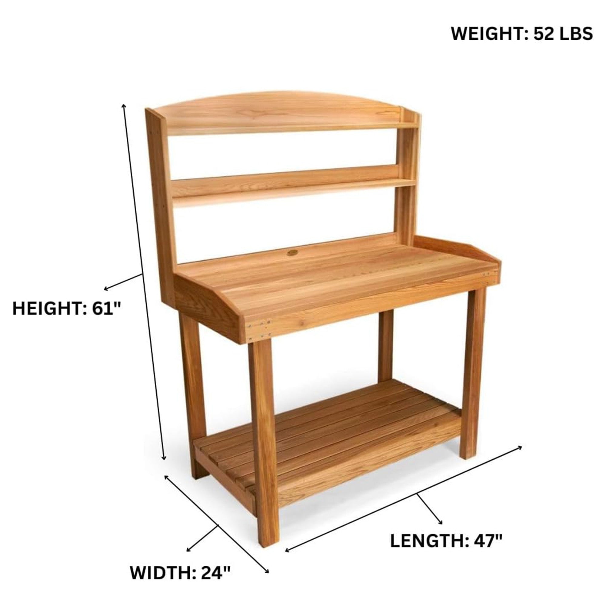 All Things Cedar Deluxe Potting Bench, Outdoor Garden & Plant Workstation Table