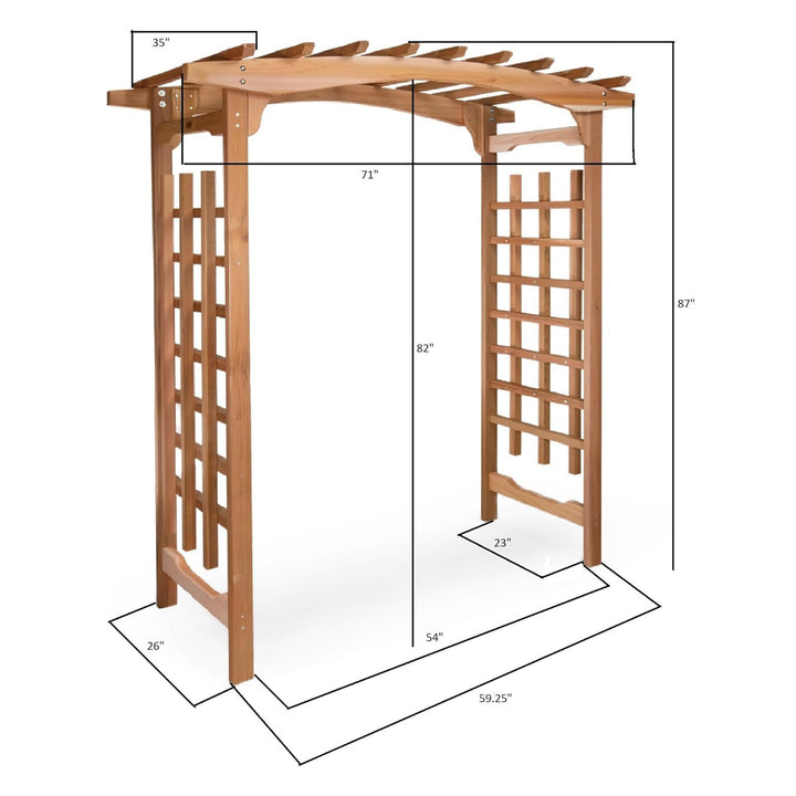 All Things Cedar 6-Foot Pagoda Arbor Garden Arch Trellis for Climbing Plants