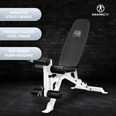 Impex PM-5788 Adjustable FID Home Adjustable Weight Bench, White (Open Box) - VMInnovations