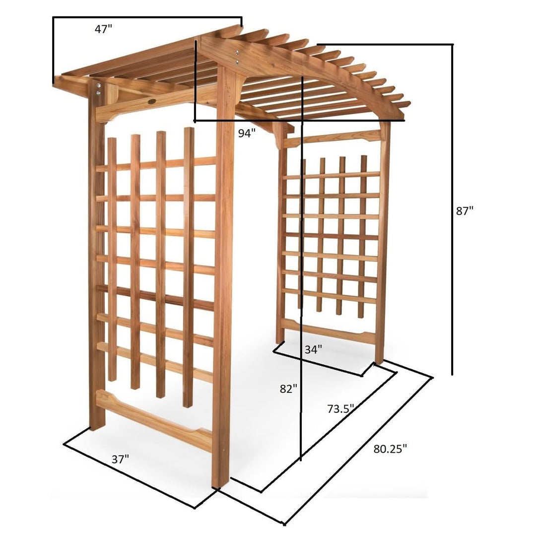 All Things Cedar 8-Foot Pagoda Arbor Garden Arch Trellis for Climbing Plants - VMInnovations