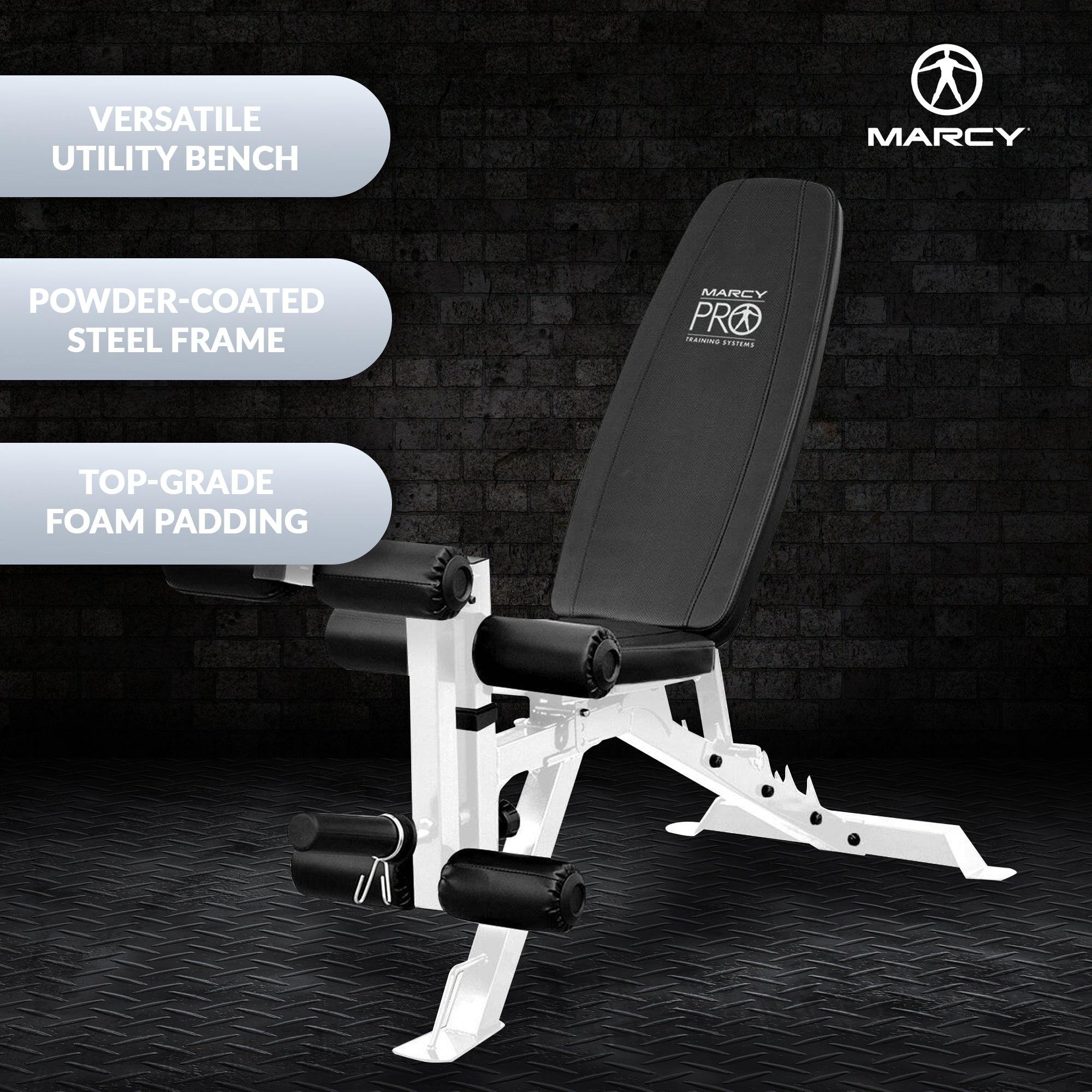 Impex PM-5788 Adjustable FID Home Adjustable Weight Bench, White (Open Box)