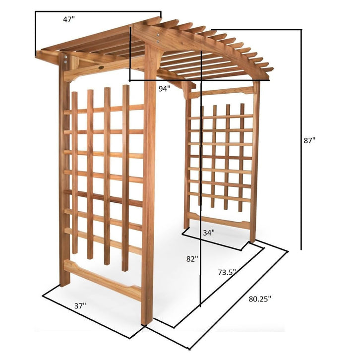 All Things Cedar 8-Foot Pagoda Arbor Garden Arch Trellis for Climbing Plants