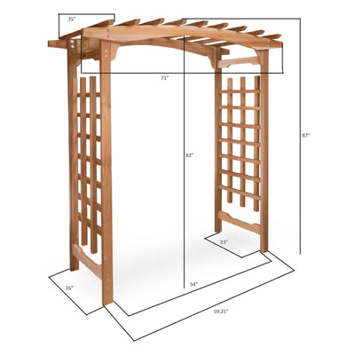 All Things Cedar 6-Foot Pagoda Arbor Garden Arch for Climbing Plants (Open Box)