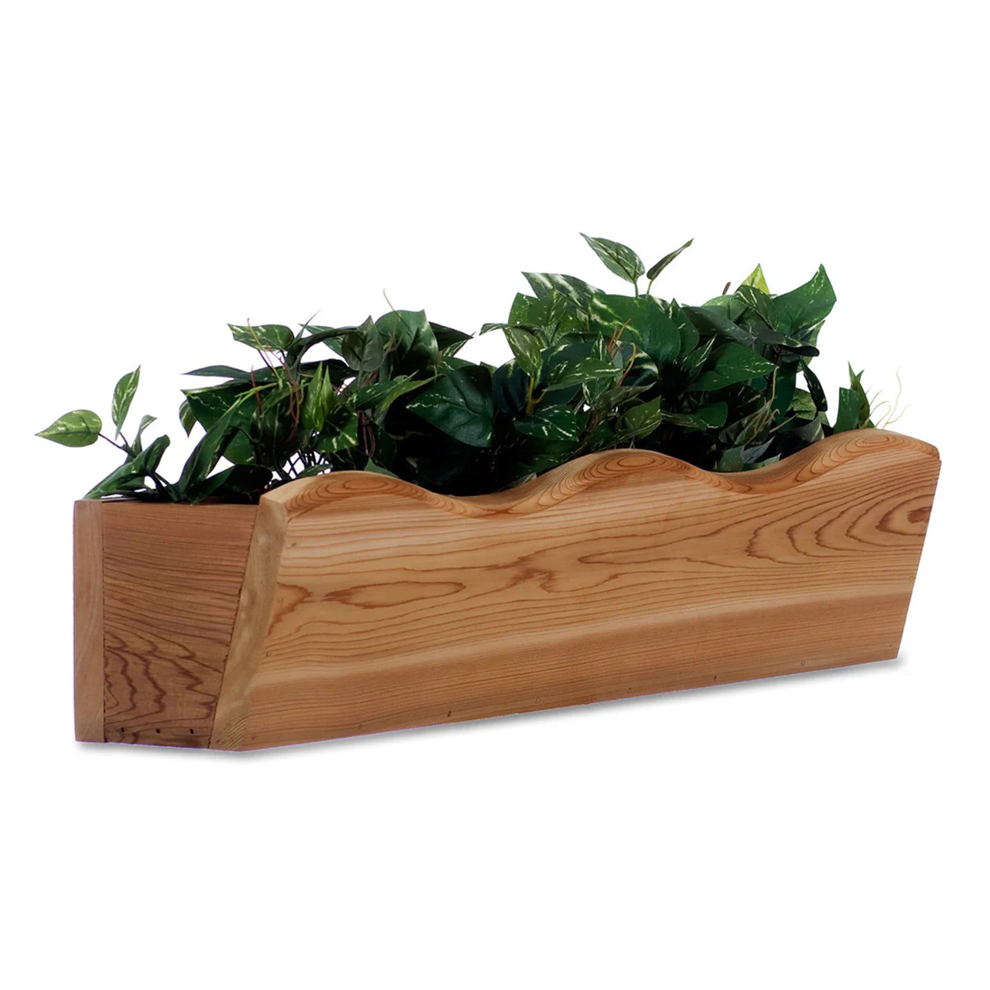 All Things Cedar 22” Outdoor Window Planter, Wooden Wall Box for Plants, Natural - VMInnovations