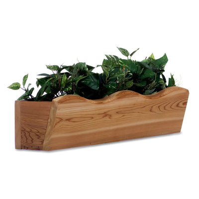 All Things Cedar 22” Outdoor Window Planter, Wooden Wall Box for Plants, Natural - VMInnovations