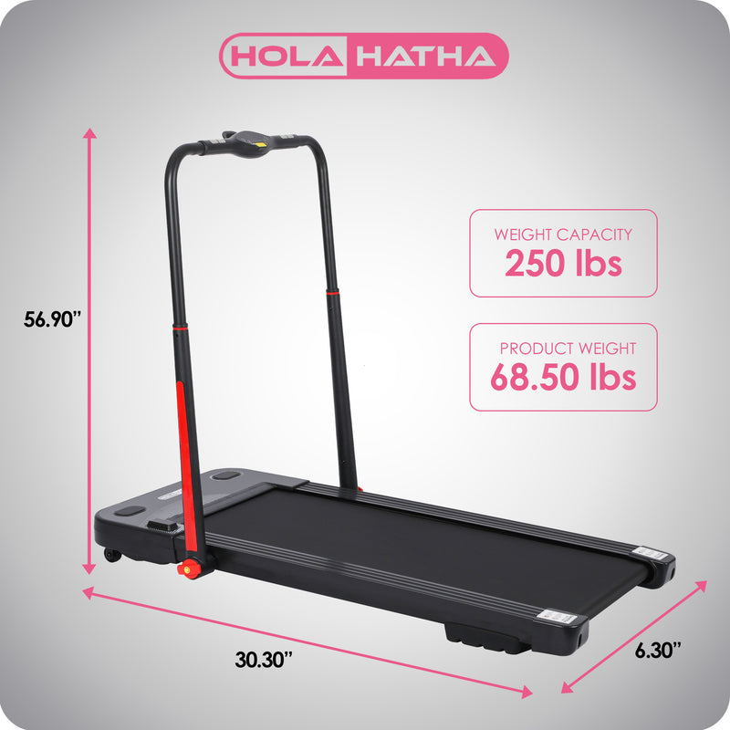 HolaHatha 2 In 1 Treadmill and Under Desk Walking Pad with Non Slip Surface