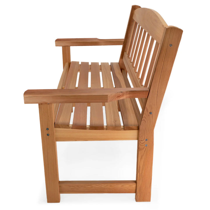 All Things Cedar 51” Wooden Garden Bench, Outdoor Patio Seating Chair, Natural - VMInnovations