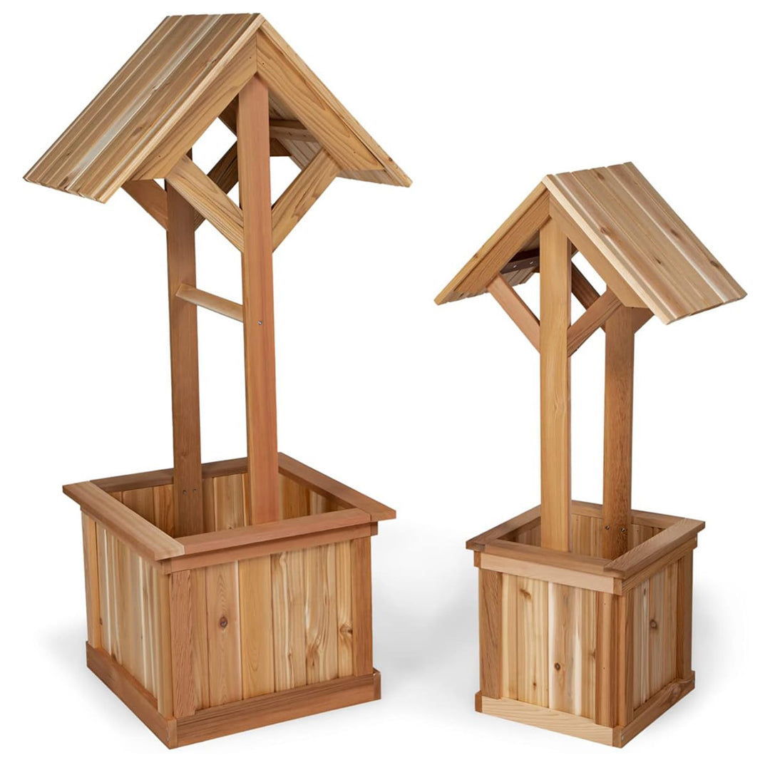 All Things Cedar 4-Ft Outdoor Wishing Well Planter Box for Flowers and Plants