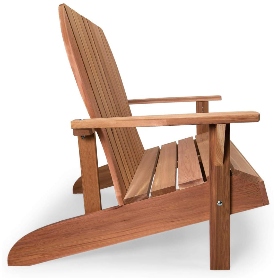 All Things Cedar 54” Wood Adirondack Loveseat Chair Outdoor Patio Seat, Natural