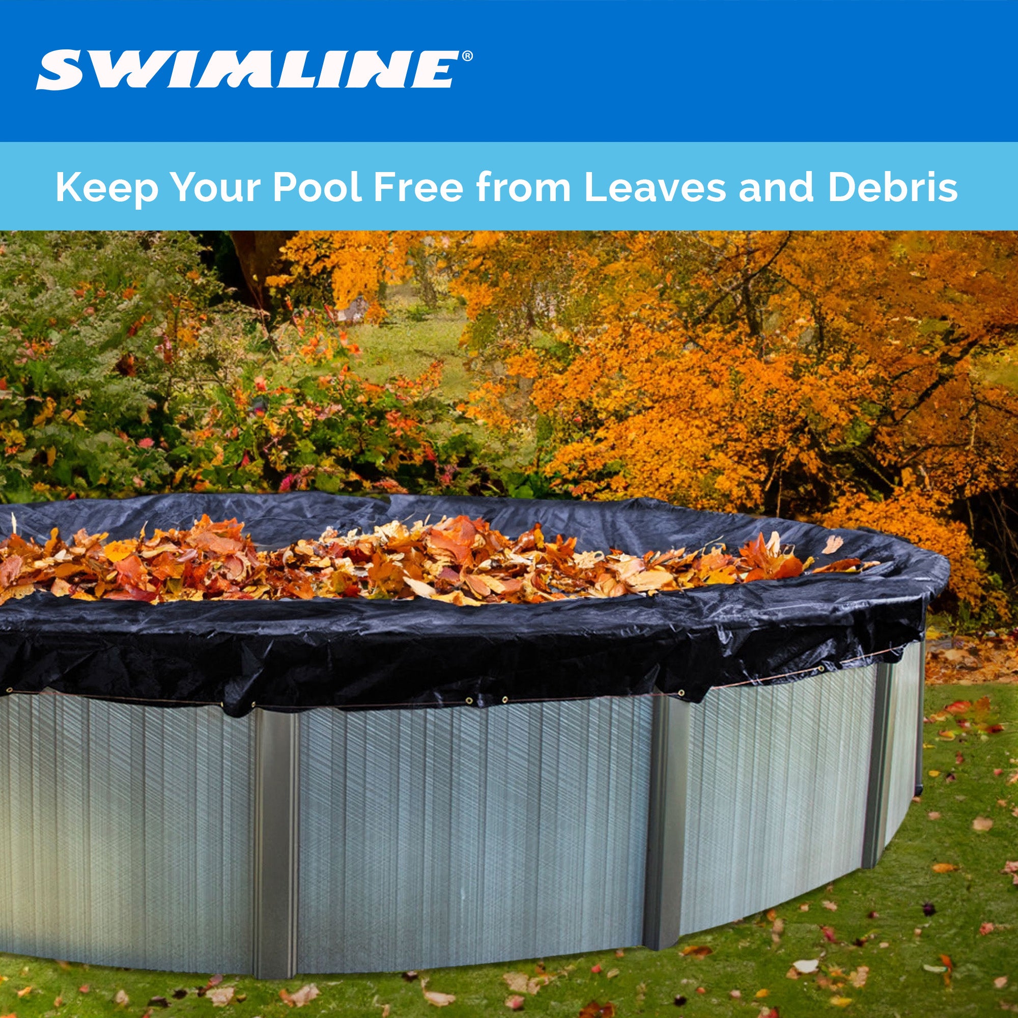 Swimline 21 Foot Round Above Ground Swimming Pool Leaf Net Top Cover (2 Pack)