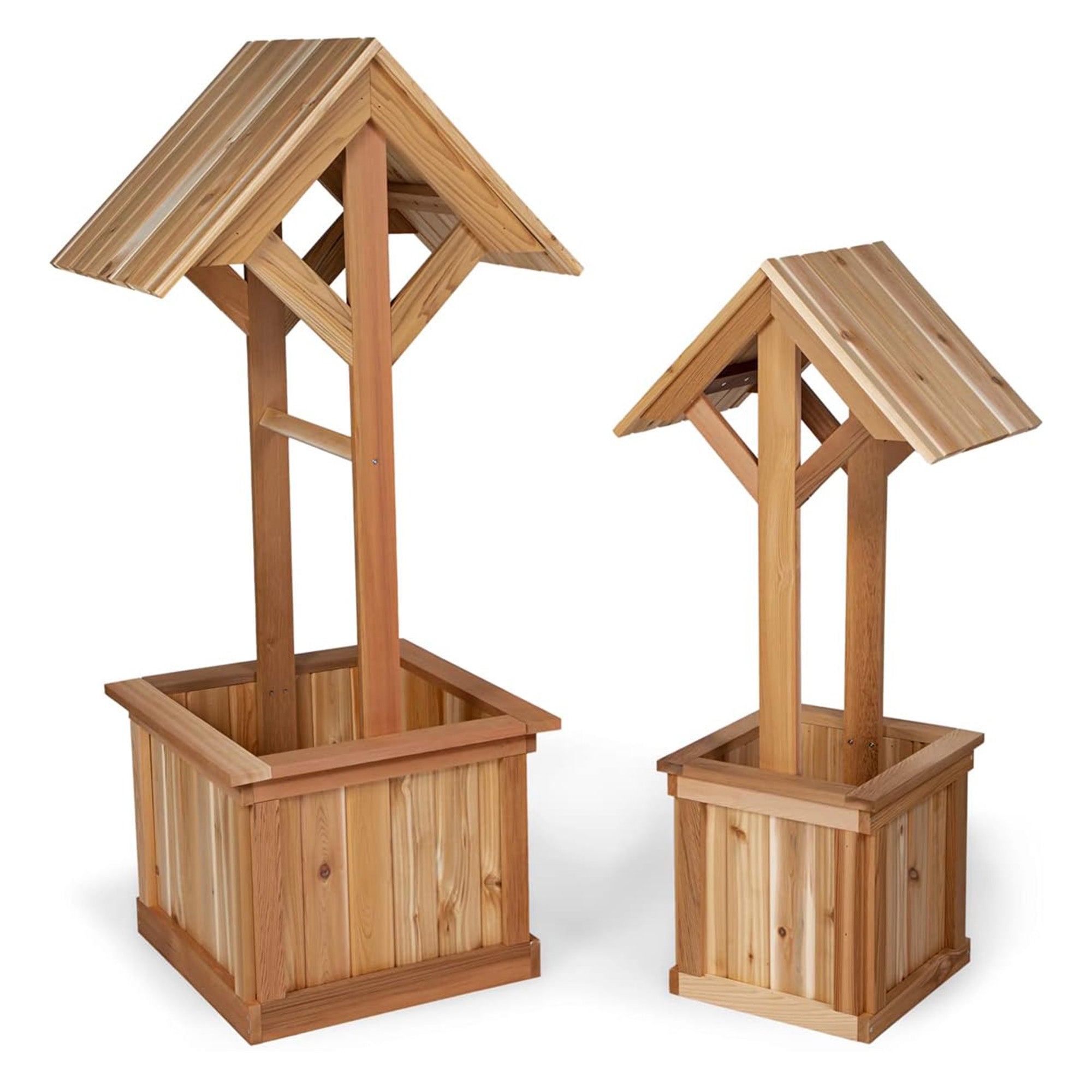 All Things Cedar Outdoor Wishing Well Planter Box for Flowers & Plants(Open Box)