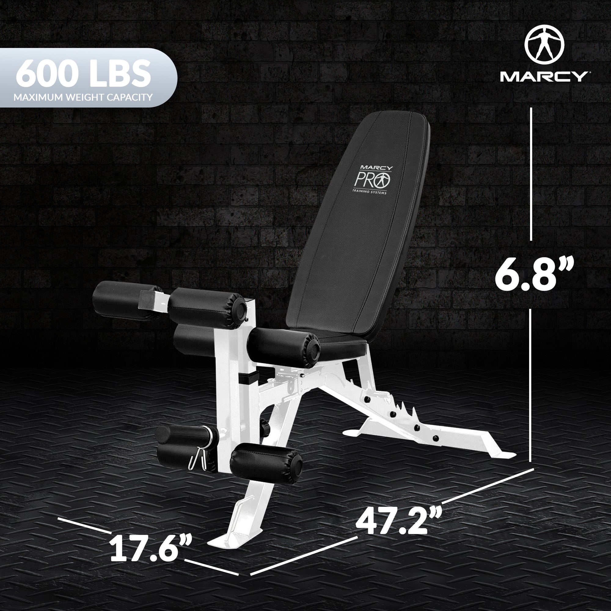 Impex PM-5788 Adjustable FID Home Adjustable Weight Bench, White (Open Box)