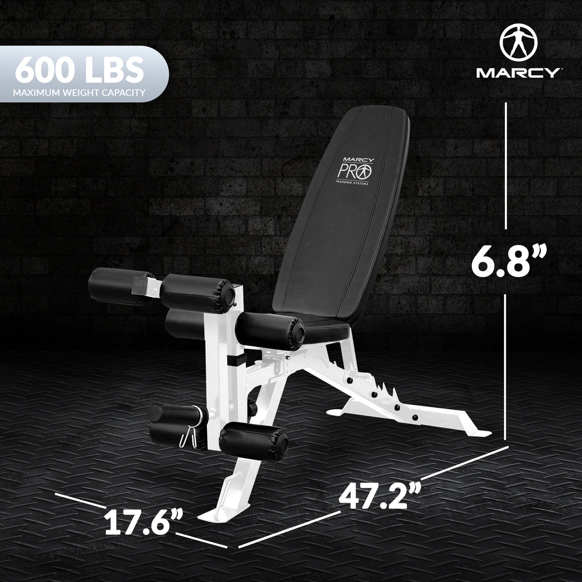 Impex PM-5788 Adjustable FID Home Adjustable Weight Bench, White (Open Box)