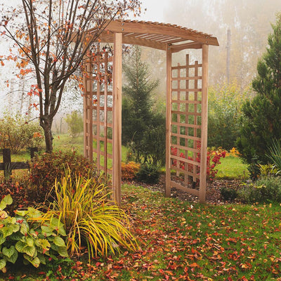 All Things Cedar 6-Foot Pagoda Arbor Garden Arch for Climbing Plants (Open Box)