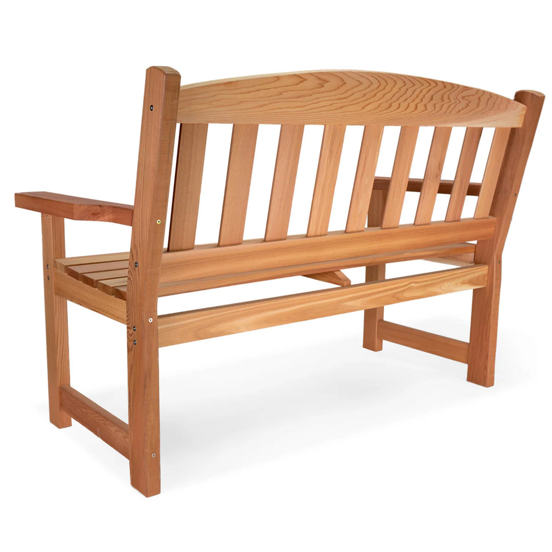 All Things Cedar 51” Wooden Garden Bench, Outdoor Patio Seating Chair, Natural