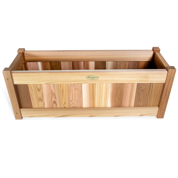 All Things Cedar 32 Inch Planter Box, Garden Bed for Flowers, Herbs & Vegetables - VMInnovations