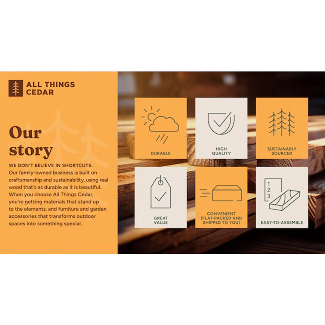 All Things Cedar 4 Foot Cedar Box Planter, Elevated Outdoor Garden Bed, Natural - VMInnovations