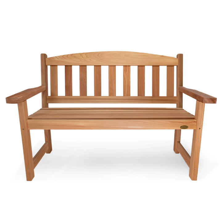 All Things Cedar 51” Wooden Garden Bench, Outdoor Patio Seating Chair, Natural