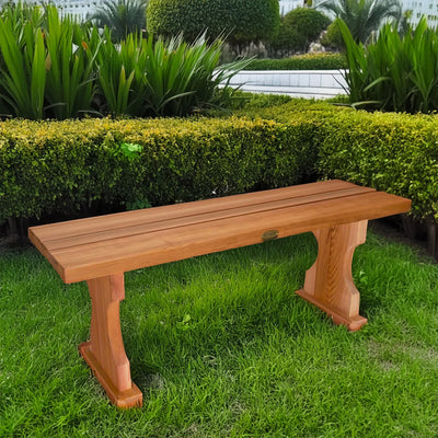 All Things Cedar 45” Deluxe Wood Backless Bench, Indoor Outdoor Seating, Natural - VMInnovations