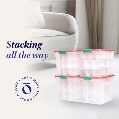 HOMZ 31 Qt Holiday Clear Storage Container w/ Latching Handles(4 Pk)(Used) - VMInnovations