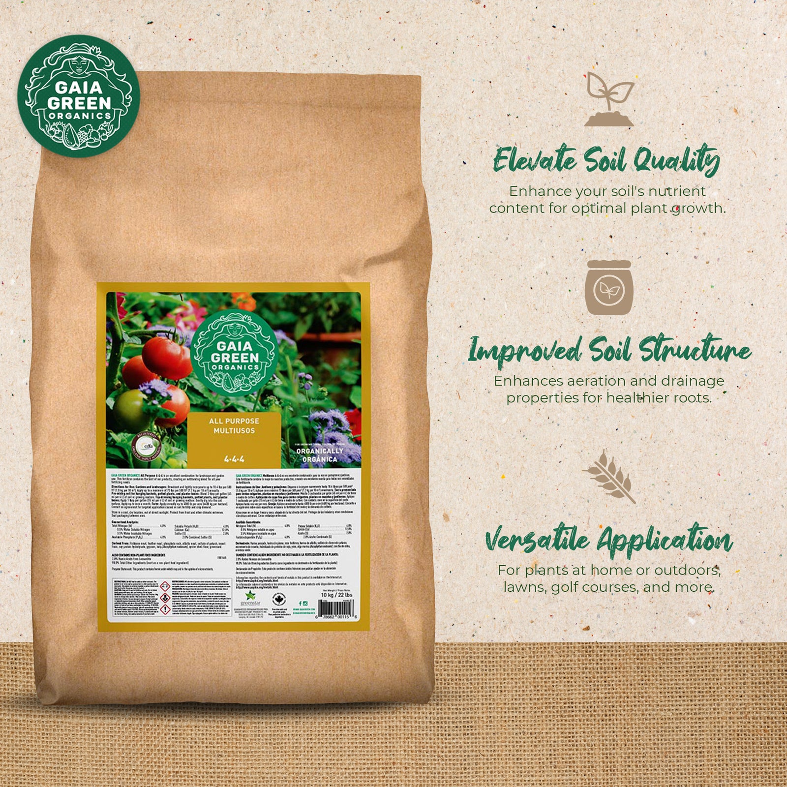 GAIA GREEN All Purpose Soil Supplement for Resilient Crop Growth,10 Kg(Open Box) - VMInnovations