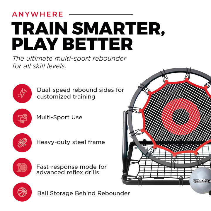 IE Sports Basketball Rebounder Multi-Sport Rebound Net Return Attachment, Red