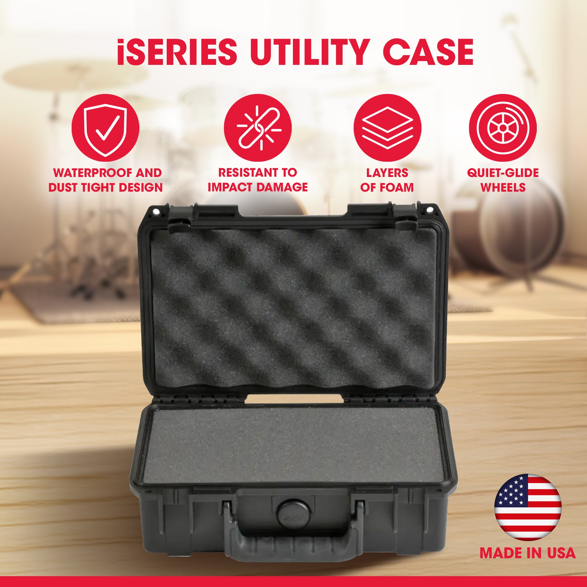 SKB iSeries Waterproof Hard Case w/Cubed Foam for Travel Storage (Open Box)