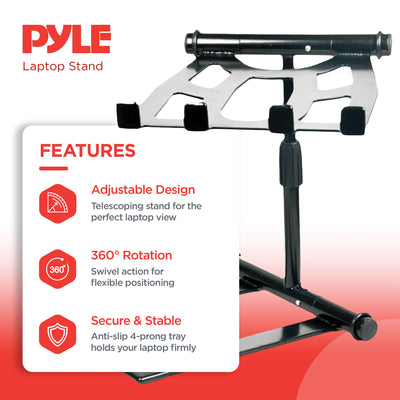 PLPTS55 Universal Adjustable Rotating DJ Laptop Stand w/ Travel Case (Used) - VMInnovations