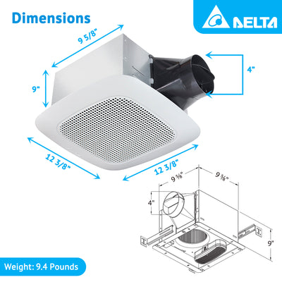 Delta Breez 110 CFM Ceiling Exhaust Fan with Bluetooth Stereo Speaker (Open Box) - VMInnovations