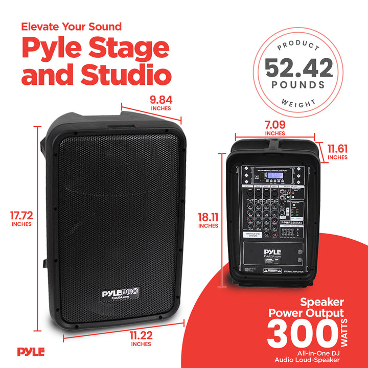 Pyle Stage and Studio 8" PA Loud Speaker and 8 Channel Audio Mixer (Open Box) - VMInnovations