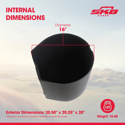 SKB 16" x 16" Floor Tom Case with Padded Interior & D-Shaped Drum Design, Black - VMInnovations