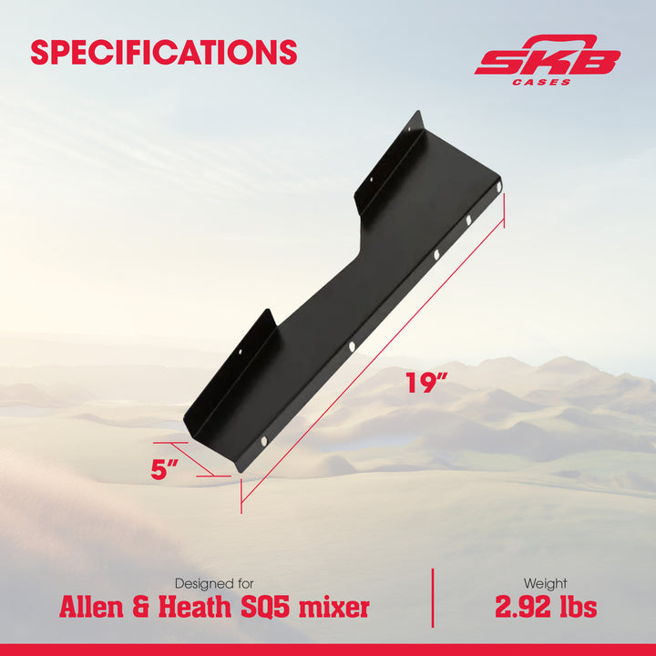 SKB Steel Rack Ears Mounting Hardware for Allen & Heath SQ5 Mixer Storage, Black