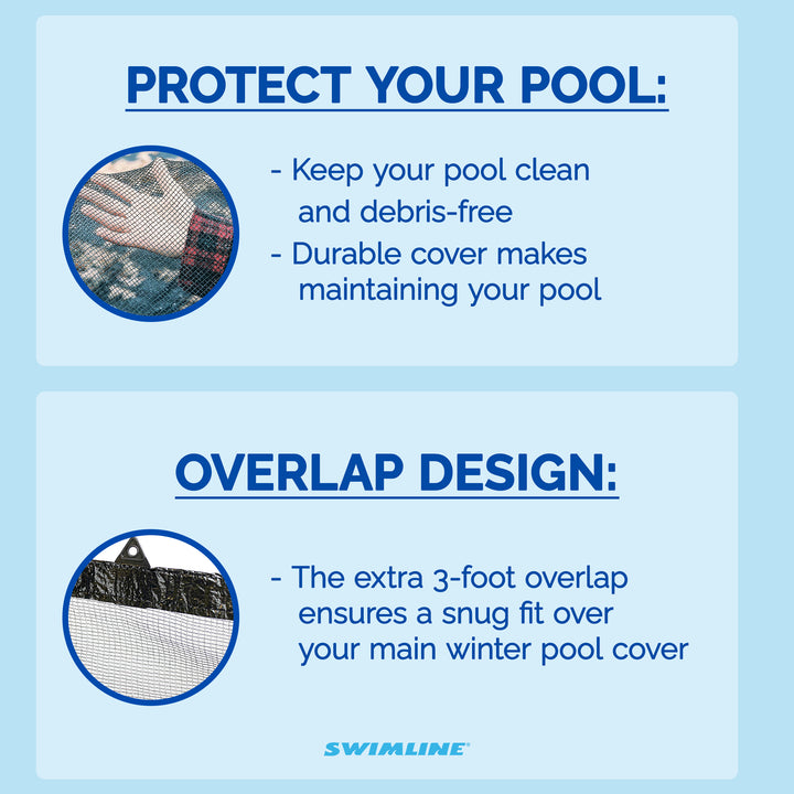 Swimline 18 Foot Round Above Ground Swimming Pool Leaf Net Top Cover (2 Pack)