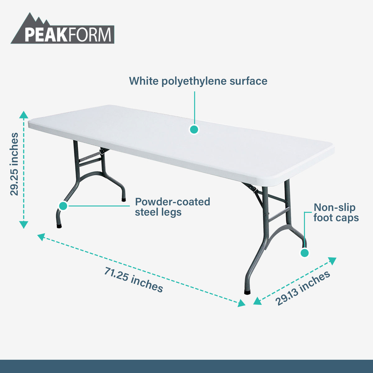 Peakform Compact Folding Banquet Table for Indoor or Outdoor Use, 6ft (Used)