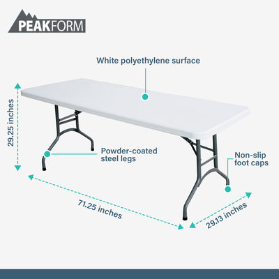Peakform Compact Folding Banquet Table for Indoor or Outdoor Use, 6ft (Used)