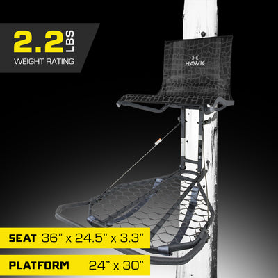 Hawk Kickback LVL Steel Hang-On Tree Stand w/ Leg Extension Footrest (Used) - VMInnovations