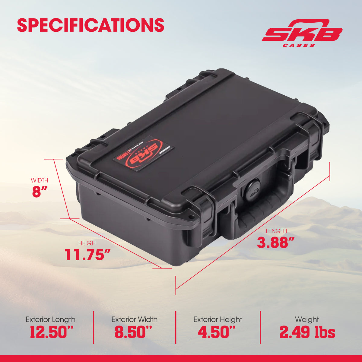 SKB iSeries Waterproof Hard Case w/Cubed Foam for Travel Storage (Open Box) - VMInnovations