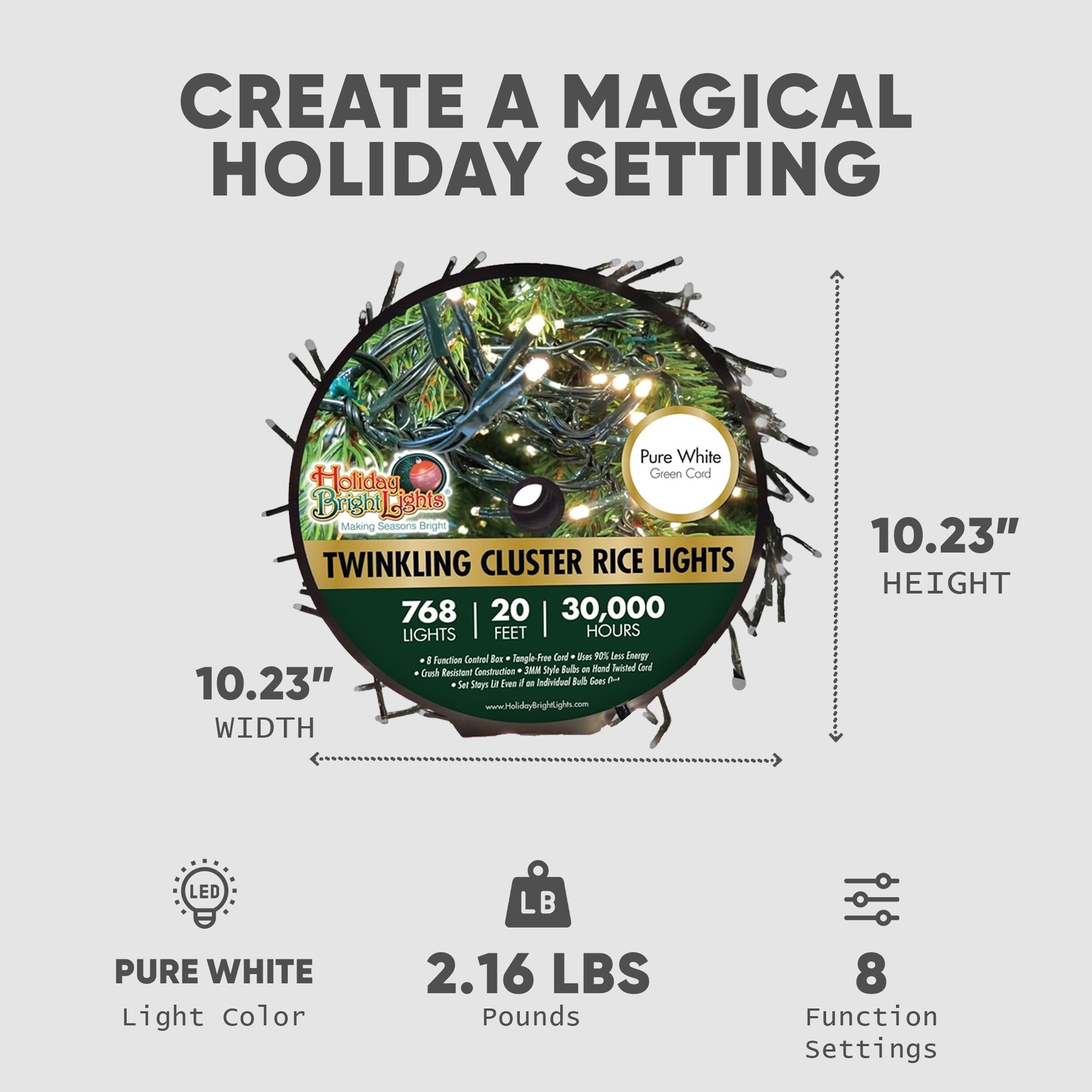 Holiday Bright Lights 2 Pack 20 Foot Twinkling Cluster Indoor/Outdoor Lights