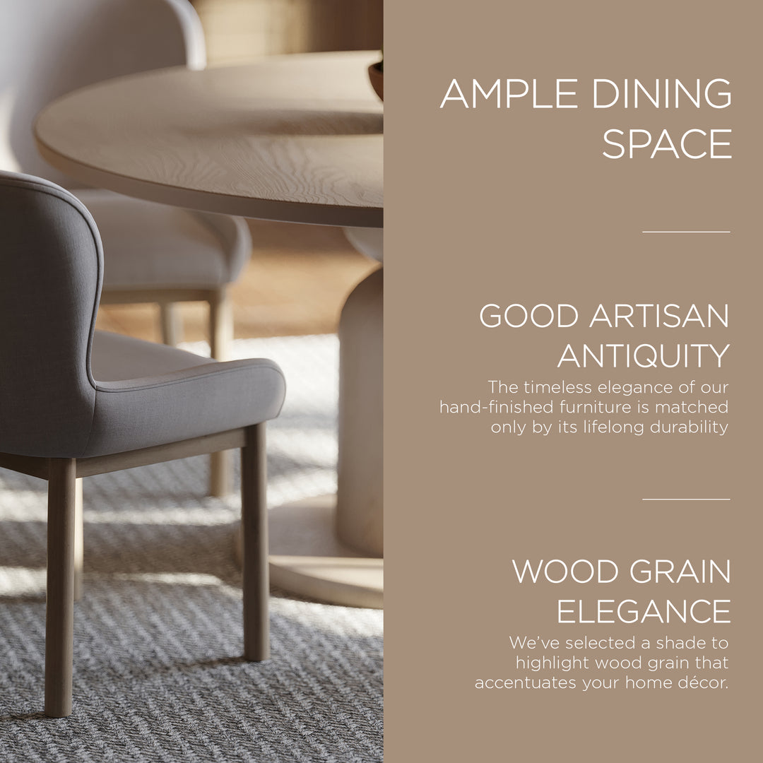 Maven Lane Mila Contemporary Round Wooden Dining Table in Refined White Finish - VMInnovations