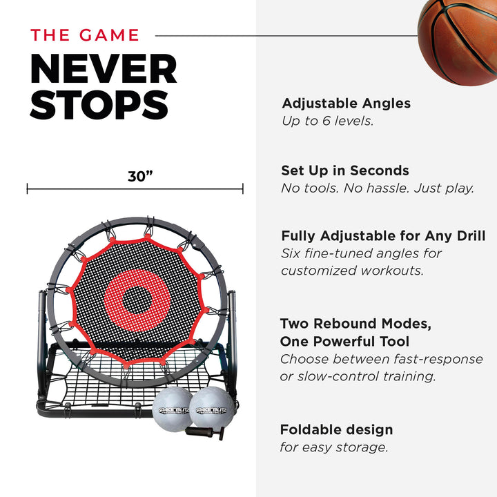 IE Sports Basketball Rebounder Multi-Sport Rebound Net Return Attachment, Red