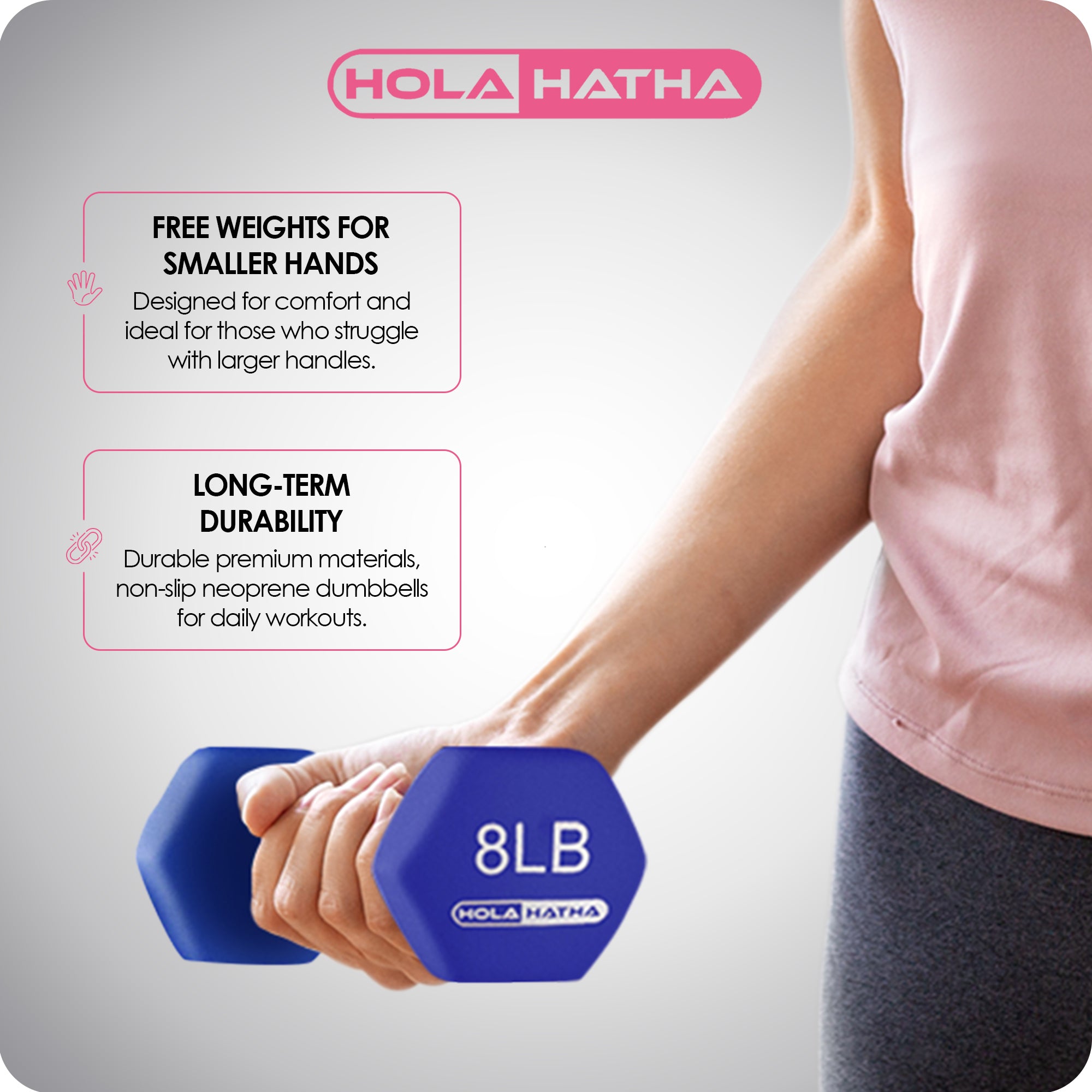 HolaHatha 146 Pound Neoprene Dumbbell Full Body Weight Set with Storage Rack - VMInnovations