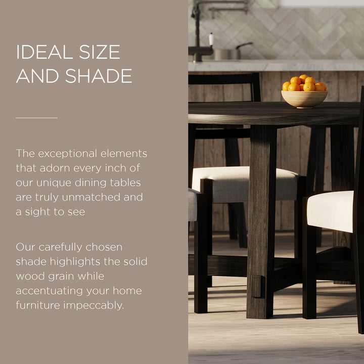 Maven Lane Sasha Round Wooden Dining Table in Weathered Black Finish (For Parts) - VMInnovations