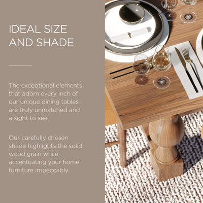 Maven Lane Leon Traditional Wooden Dining Table in Antiqued Natural Finish - VMInnovations