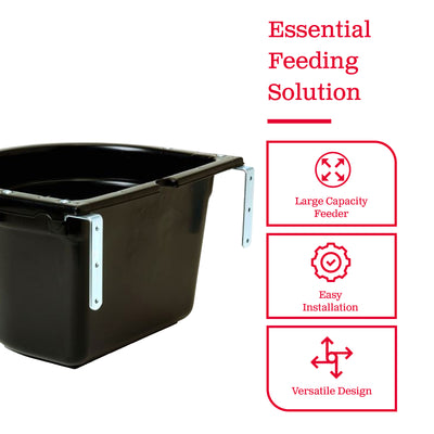 Little Giant 20 Quart Heavy Duty Mountable Fence Feeder Bucket, Black (Open Box) - VMInnovations