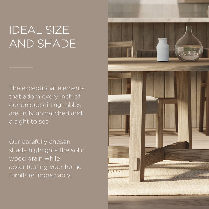 Maven Lane Sasha Round Wooden Dining Table in Weathered Grey Finish (Used) - VMInnovations