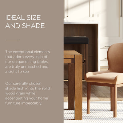 Cleo Contemporary Wooden Dining Table in Refined Brown Finish