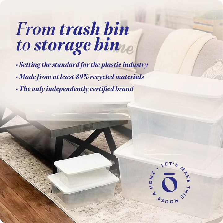 Homz 6 Qt Multipurpose Plastic Storage Containers with Latching Lid, (10 Pack)