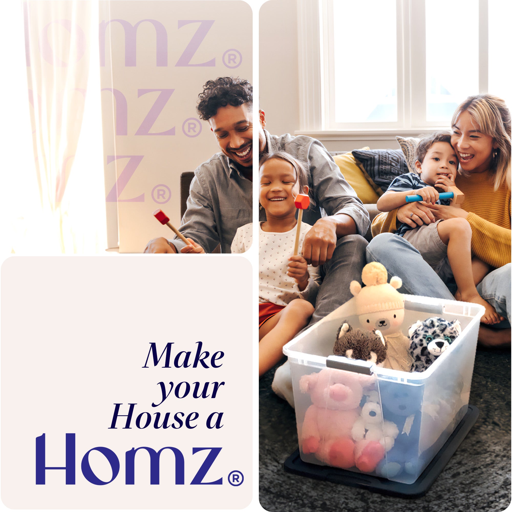 Homz 56 Qt Plastic Storage Container w/Snaplock Lid, Blue (2pk) (Open Box)