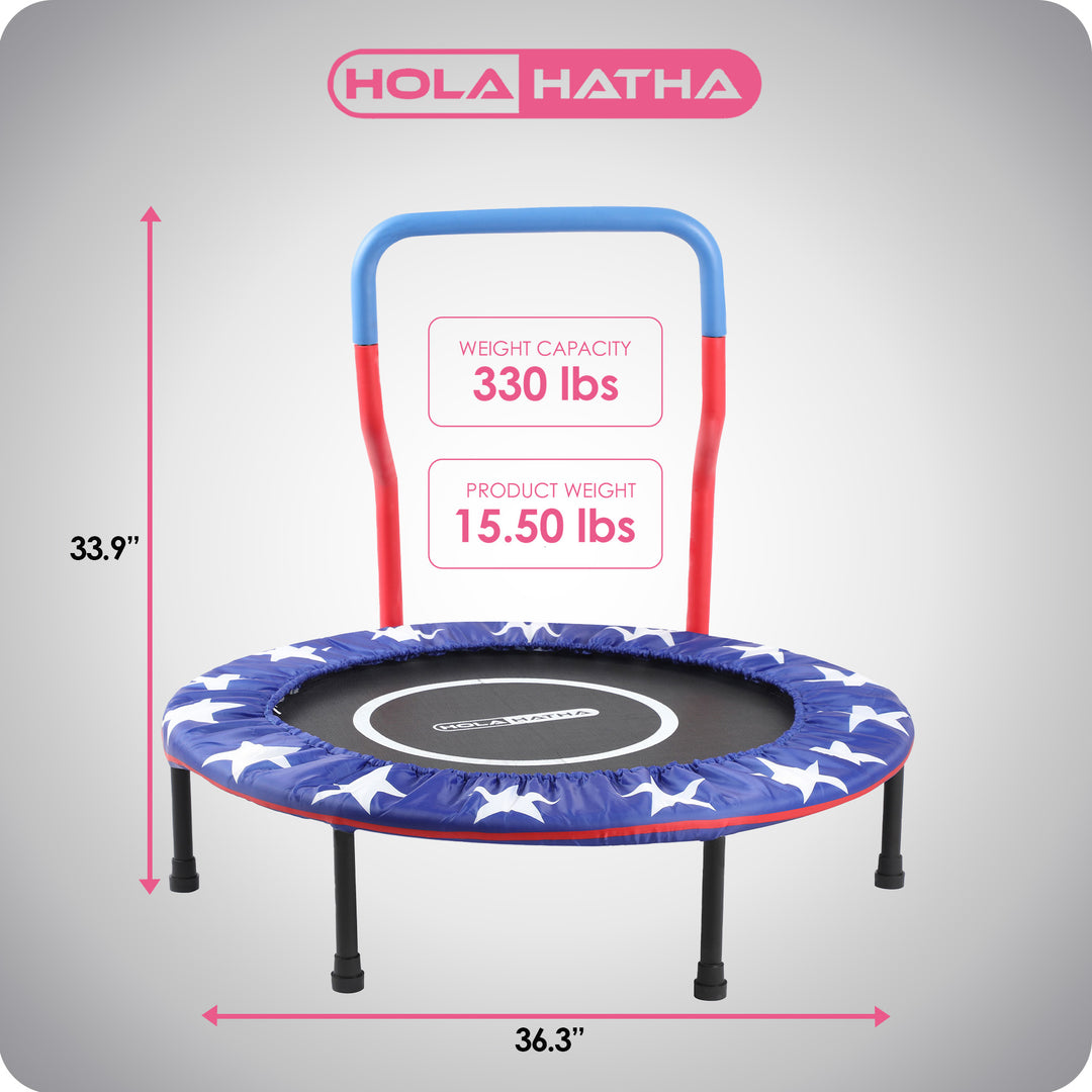 HolaHatha Kids Trampoline w/Handle, Mini Indoor/Outdoor Rebounder, 3ft(Open Box)
