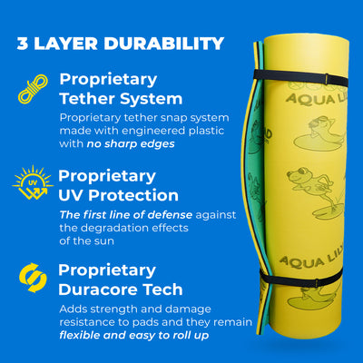 Aqua Lily Pad 12 Foot Water Playground Floating Foam Island, Yellow (Open Box) - VMInnovations